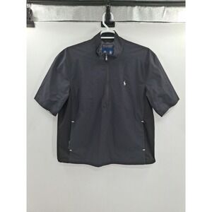 Polo Golf Ralph Lauren Mens XL Black Short Sleeve Half Zip Windbreaker Pullover